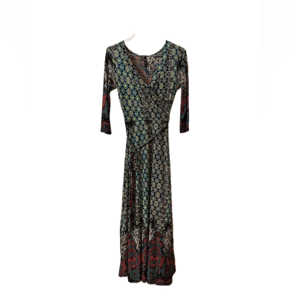 Elegant Multicolor Patterned Dress